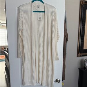 a new day Cream Ribbed Long Cardigan